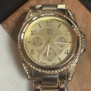 New York & Company Women’s  Gold and Diamond Watch
